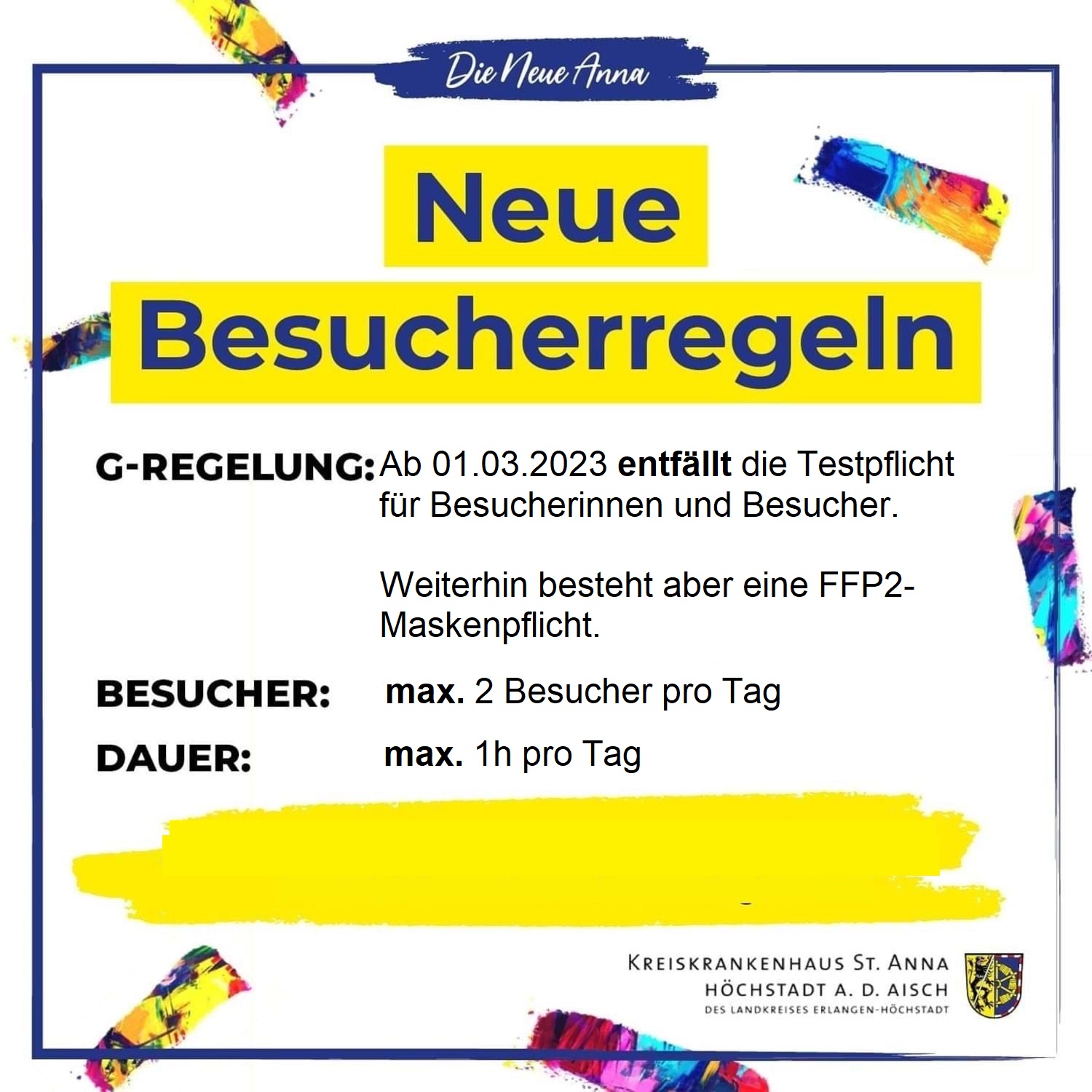Aktuelle Besucherregelung